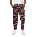 Black And Pink Camouflage Print Cotton Sweatpants
