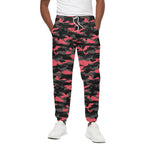 Black And Pink Camouflage Print Cotton Pants