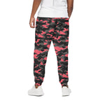 Black And Pink Camouflage Print Cotton Pants