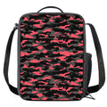Black And Pink Camouflage Print Crossbody Lunch Bag