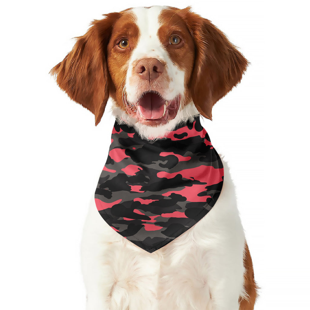 Black And Pink Camouflage Print Dog Bandana