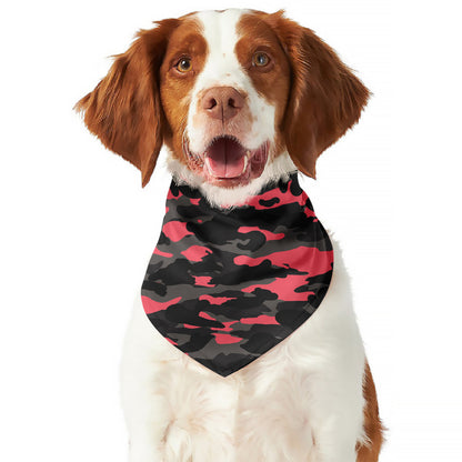 Black And Pink Camouflage Print Dog Bandana