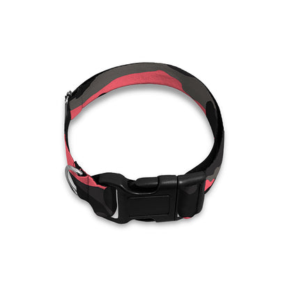 Black And Pink Camouflage Print Dog Collar