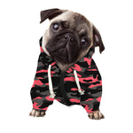 Black And Pink Camouflage Print Dog Zip Up Hoodie