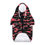 Black And Pink Camouflage Print Dog Zip Up Hoodie