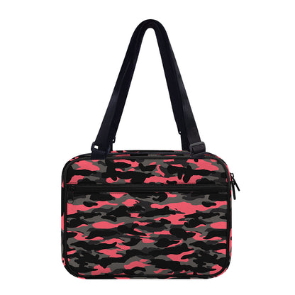 Black And Pink Camouflage Print Double Strap Bible Bag