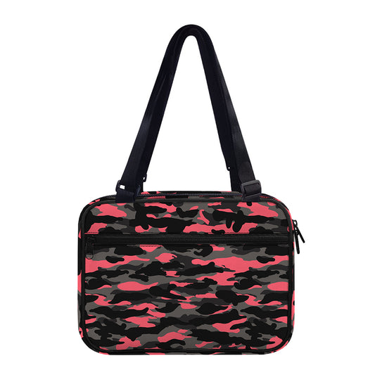 Black And Pink Camouflage Print Double Strap Bible Bag