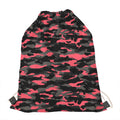 Black And Pink Camouflage Print Drawstring Bag
