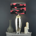 Black And Pink Camouflage Print Drum Lamp Shade