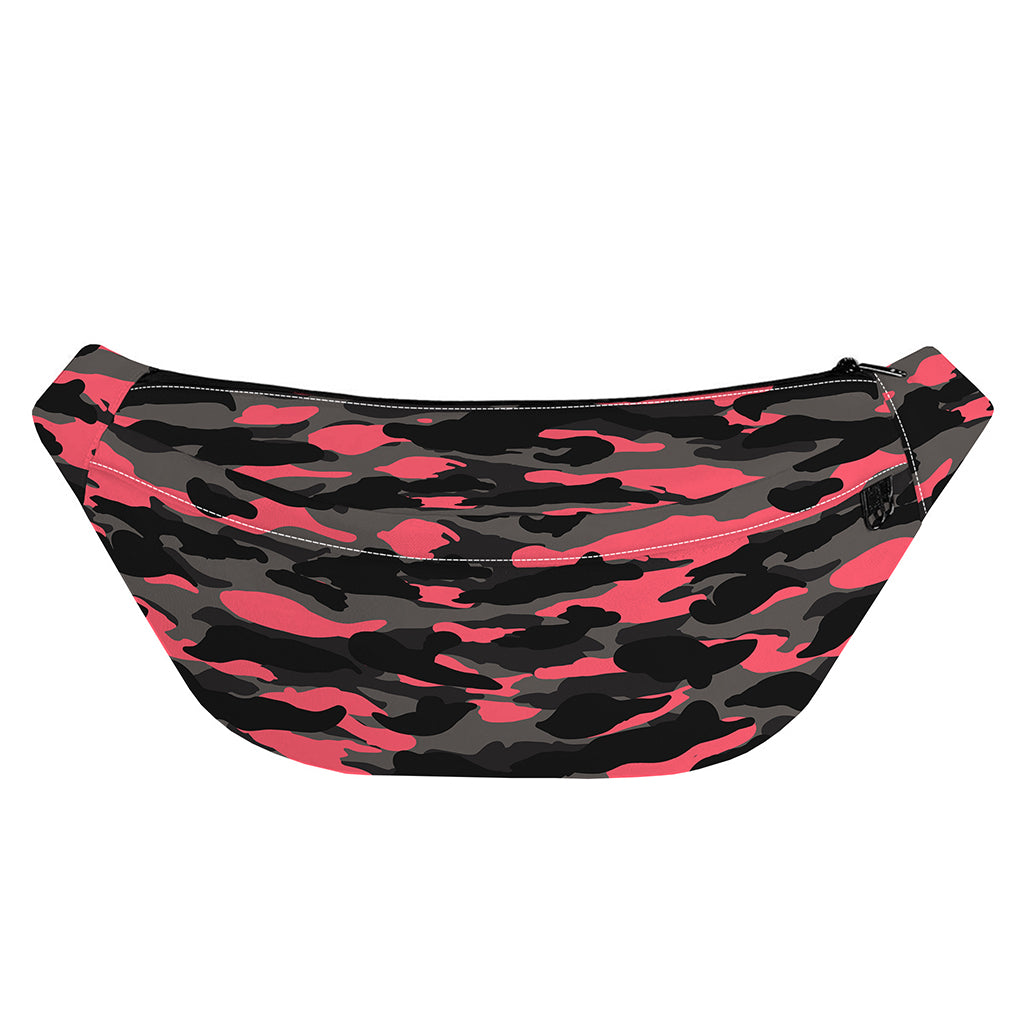 Black And Pink Camouflage Print Fanny Pack