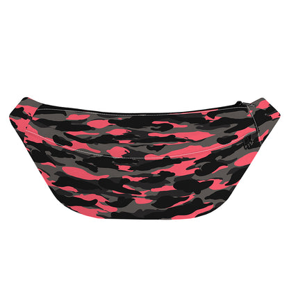Black And Pink Camouflage Print Fanny Pack