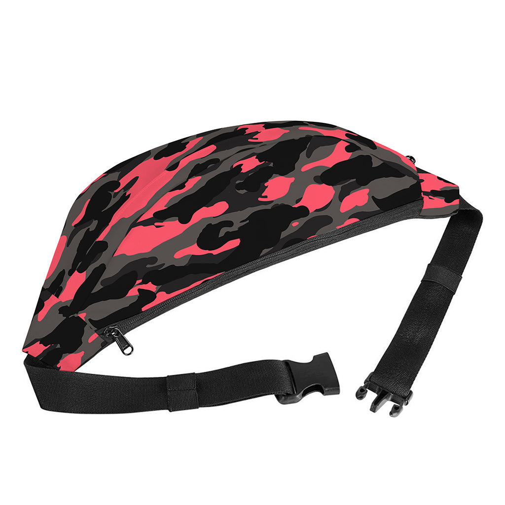 Black And Pink Camouflage Print Fanny Pack