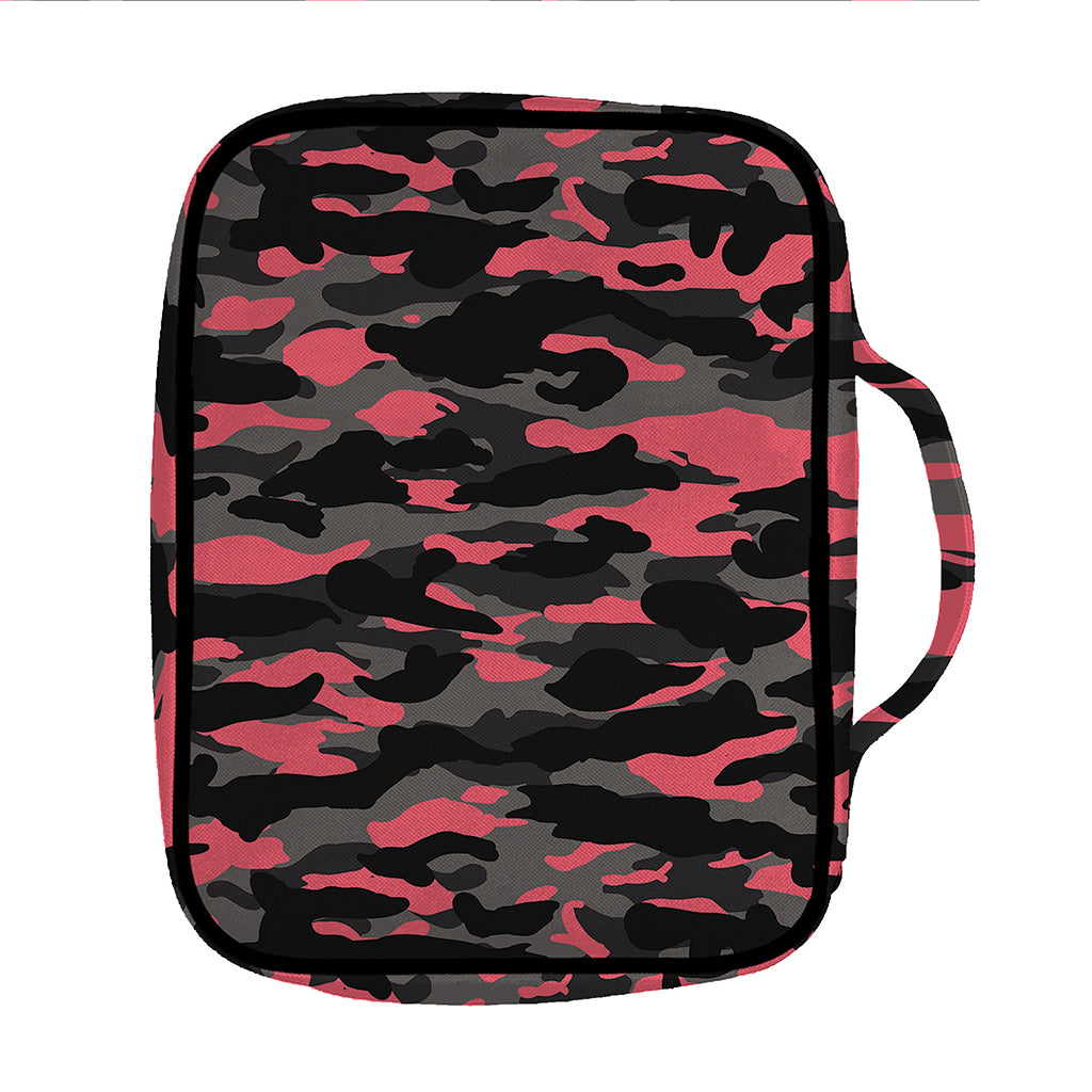 Black And Pink Camouflage Print Front Pocket Bible Bag