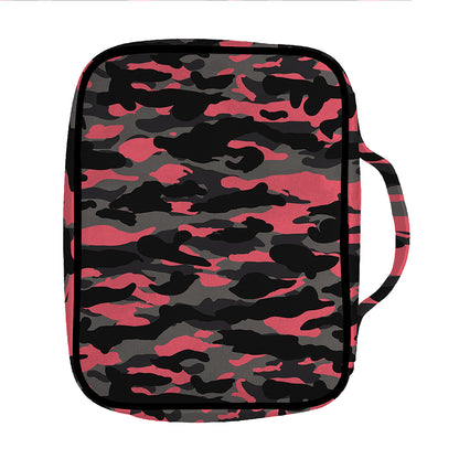 Black And Pink Camouflage Print Front Pocket Bible Bag