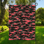 Black And Pink Camouflage Print Garden Flag