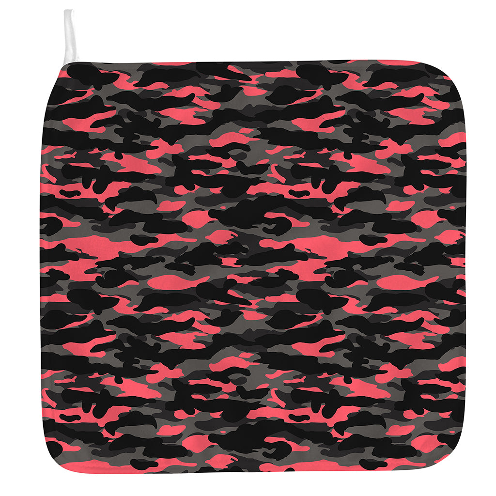 Black And Pink Camouflage Print Hand Towel