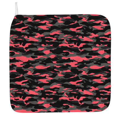 Black And Pink Camouflage Print Hand Towel
