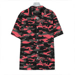 Black And Pink Camouflage Print Hawaiian Shirt