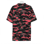 Black And Pink Camouflage Print Hawaiian Shirt