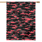 Black And Pink Camouflage Print House Flag