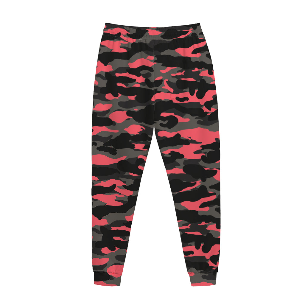 Black And Pink Camouflage Print Jogger Pants