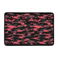 Black And Pink Camouflage Print Kitchen Mat
