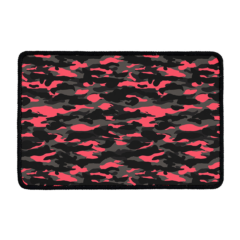 Black And Pink Camouflage Print Kitchen Mat