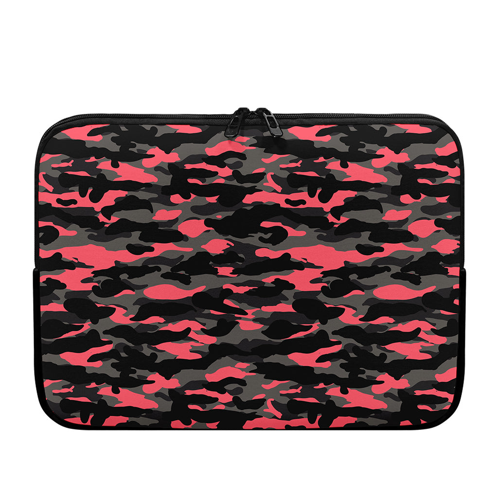 Black And Pink Camouflage Print Laptop Sleeve