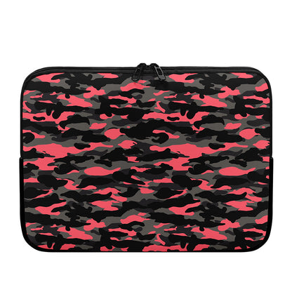 Black And Pink Camouflage Print Laptop Sleeve