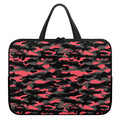 Black And Pink Camouflage Print Laptop Sleeve With Handle
