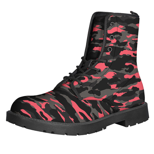 Black And Pink Camouflage Print Backpack