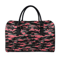 Black And Pink Camouflage Print Leather Duffel Bag