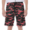 Black And Pink Camouflage Print Men's Beach Shorts