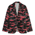 Black And Pink Camouflage Print Men's Blazer