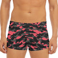 Black And Pink Camouflage Print Men's Short Boxer Briefs