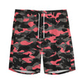 Black And Pink Camouflage Print Men's Athletic Shorts