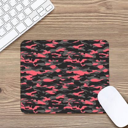Black And Pink Camouflage Print Mouse Pad