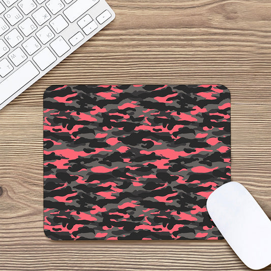 Black And Pink Camouflage Print Mouse Pad