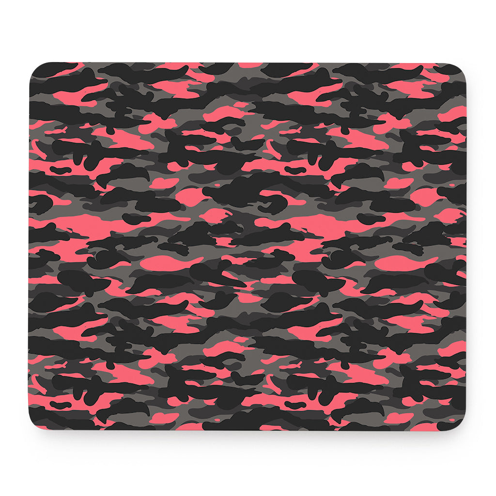 Black And Pink Camouflage Print Mouse Pad