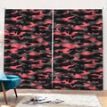 Black And Pink Camouflage Print Pencil Pleat Curtains