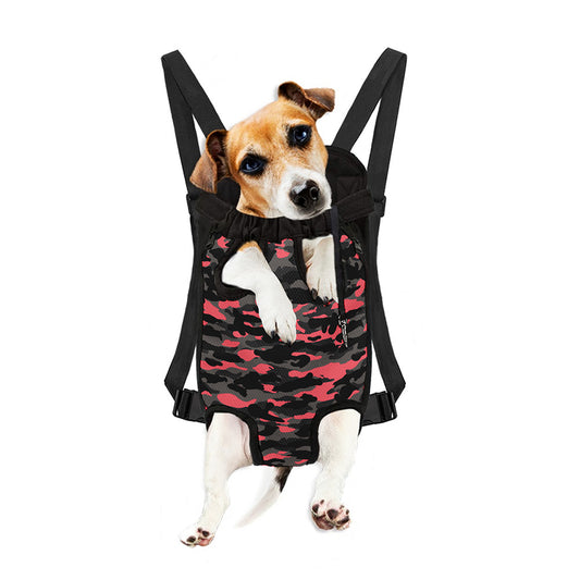 Black And Pink Camouflage Print Pet Carrier Backpack