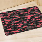 Black And Pink Camouflage Print Polyester Doormat