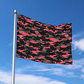 Black And Pink Camouflage Print Polyester Flag