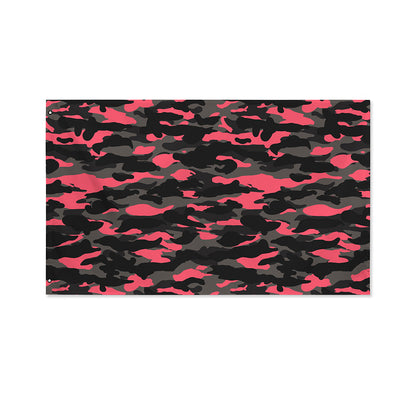 Black And Pink Camouflage Print Polyester Flag