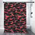 Black And Pink Camouflage Print Premium Shower Curtain