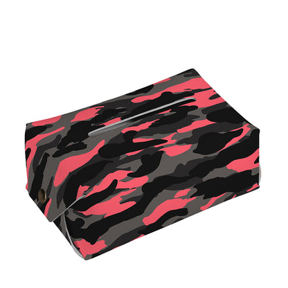 Black And Pink Camouflage Print Rectangle Tissue Box Cover