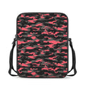 Black And Pink Camouflage Print Rectangular Crossbody Bag