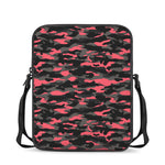 Black And Pink Camouflage Print Rectangular Crossbody Bag