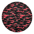 Black And Pink Camouflage Print Round Blanket