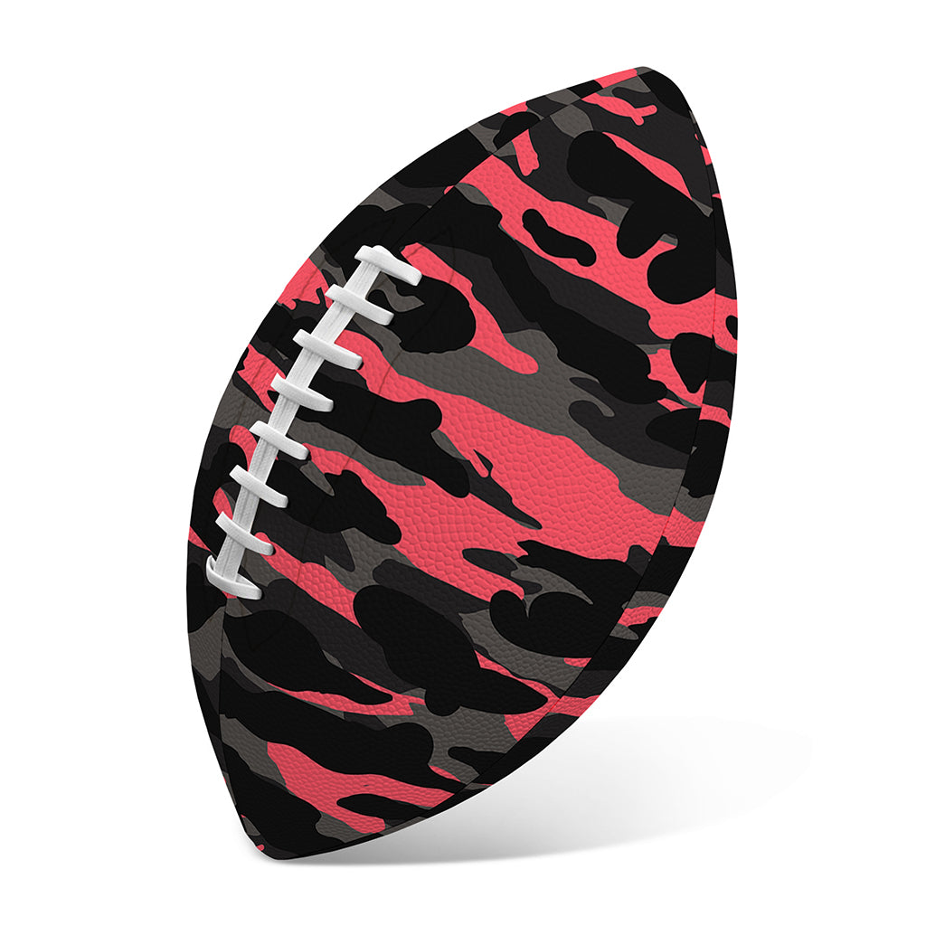 Black And Pink Camouflage Print Rugby Ball